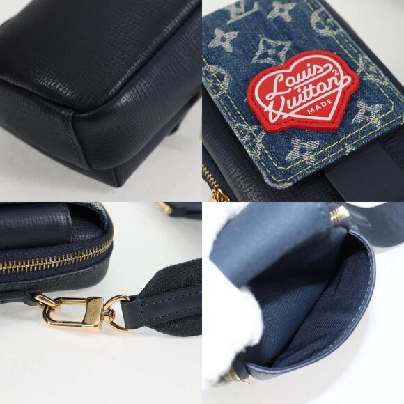 LOUIS VUITTON LV Squared Double Phone Pouch Blue M81060 LV Auth 132489M - Picture 13 of 14